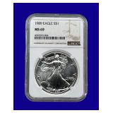 1989 Silver Eagle NGC MS69