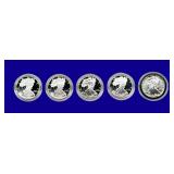 Silver Eagle Coins, qty-5