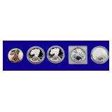 Silver Eagle Coins, qty-5