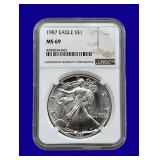 1987 Silver Eagle NGC MS69