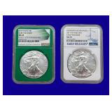 2016 & 2017-W Silver Eagle NGC MS69 MS70