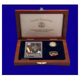 US Mint 1997-W Jackie Robinson Comm Gold Coin & Card Set