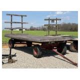 Flatbed Oak Hay Wagon on Shop Built Running Gear