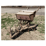 Early 'The American Seeding Machine Co.' Horse Drawn Walk Behind Grain Drill Sold by International Harvester Co.