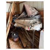 Steel Table, Tarps, & Wood