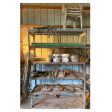 Galvanized Metal Shelving Unit & Contents