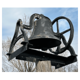Early No. 22 Cast Iron Church/School Bell with Craddle