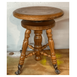 Antique Claw Foot Glass Ball Piano Stool