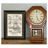Quartz Wall Clock & Framed Artwork