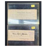 1893 & 1894 Tell City Bank Checks