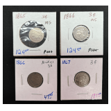 1865-1867 3 Cent Coins
