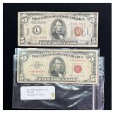 1934A Hawaii & 1963 $5 Notes