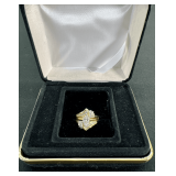 14K Gold Women's Ring with Marquise Cut Diamond