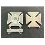 Sterling Silver Military Badges