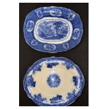 Flow Blue Ironstone Platers