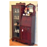 Early Drop-Front Secretary with Glass Bookcase