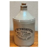 Early 'F.W. Pfortner Pure Wines & Liquors Madison IND.' Stoneware Jug