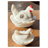 Westmoreland Milk Glass Mini Hen on Nest