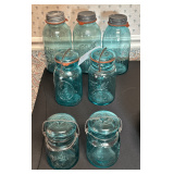Vintage Blue Jars