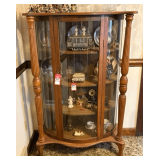 Oak Bow-Front Display Cabinet