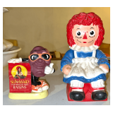 Raggedy Ann & California Sun-Dried Raisins Coin Banks