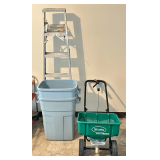6' Step Ladder, Waste Cans & Scott's Lawn Seeder