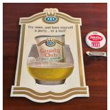 1960's Country Club Malt Liquors Sign & Fall City Beer Advertising Items