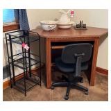 Office Corner Desk, Chair & Shelving Unit