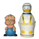 Early Nabisco Puppets Donald Duck & Porky The Pig Coin Banks