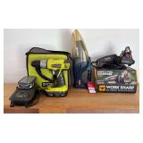 Ryobi 18V Cordless Drill, Hand Vacuum & Knife/Tool Sharpener