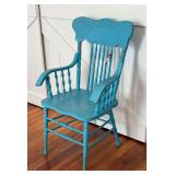Early Hand painted Wooden Fixed Arm Chair