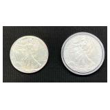 1987 & 2002 Silver Eagle Coins