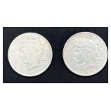 1923 & 1925 Peace Silver Dollars
