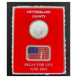 2002 Switzerland County Silver Eagle & 1 Ounce Bar