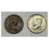 1954 Jefferson & 1968 Kennedy Half Dollars