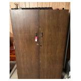 Metal Storage Cabinet & American Flag