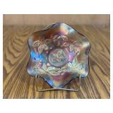 Early Carnival Oak Leaf Pattern Display Dish With Stand
