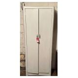 Vintage White Metal Storage Cabinet
