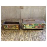 Vintage Country Theme on Wooden Boxes