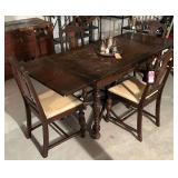 Early Oak Drop Leaf Table & Chairs