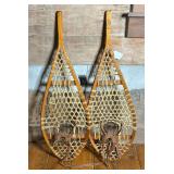 Vintage Hand-Laced Wooden Snowshoes