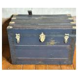 Vintage Flat-Top Steamer Trunk