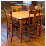 Early Oak Kitchen Table & Chairs