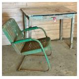 Primitive Table & Lawn Chair