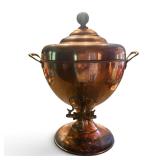 Vintage Copper Samovar Urn with Brass Spigot and Pedestal Base