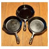 Griswold & Wagner Ware No. 5 Cast Iron Skillets