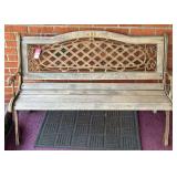 Wooden & Cast Iron Porch Bench