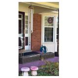 Concrete Planters, Wind Chimes & Cast Iron Bean Pot