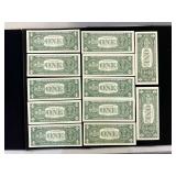 Series 1963 Star $1 Federal Reserve Notes 12 District Set