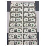 1995 U.S. Federal Reserve $2 Uncut Notes